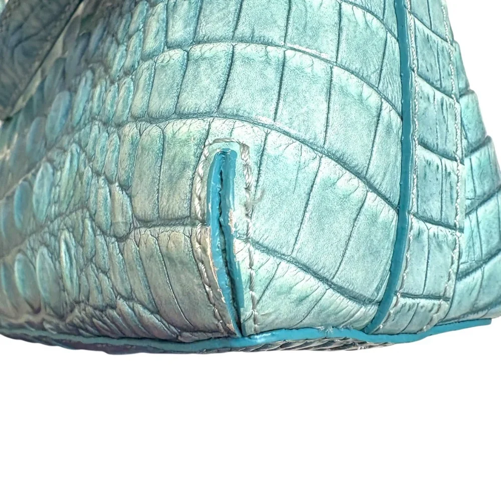 Brahmin blue/green embossed Melbourne mini Sydney crossbody bag - Picture 7 of 10